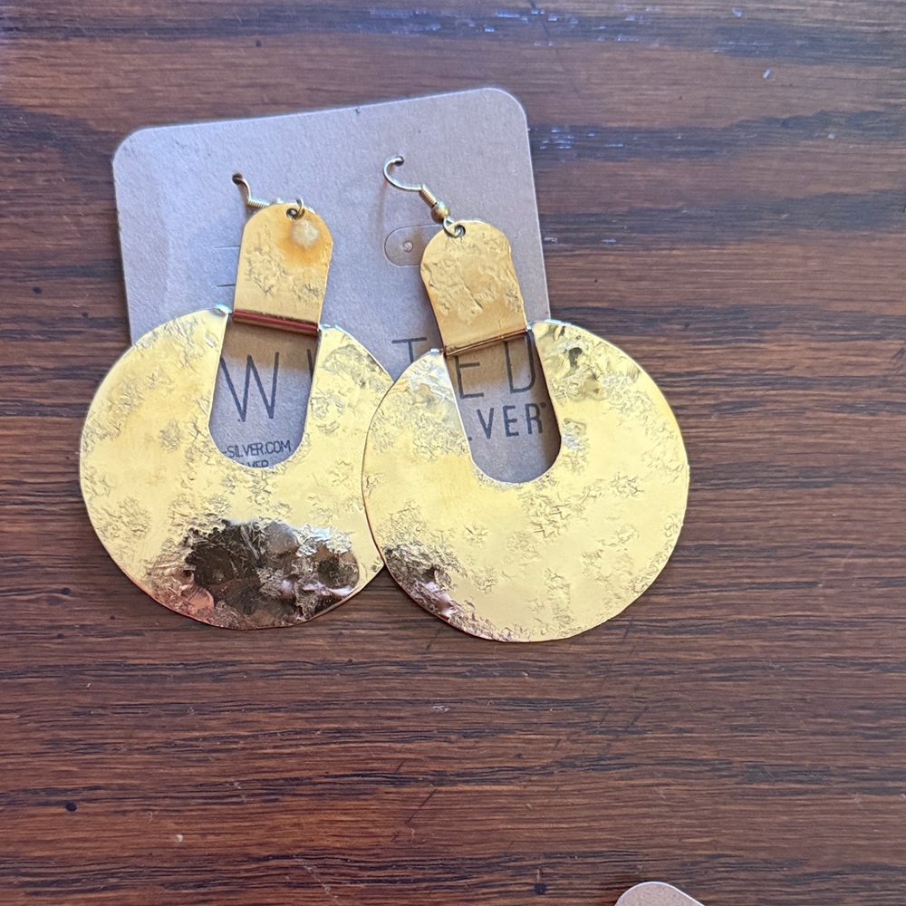 Chic Gold and Silver Geometric Earrings - Picture 5 of 5